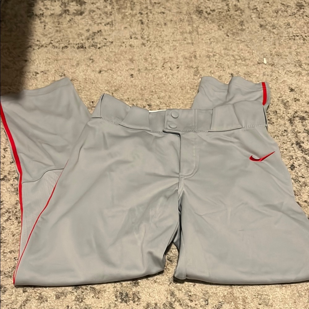 Nike Kids Gray Bottoms with Red Accents